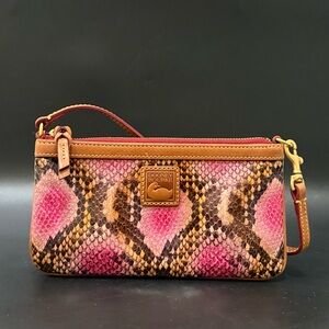 DOONEY & BOURKE Python Snakeskin Embossed Leather Wristlet Wallet